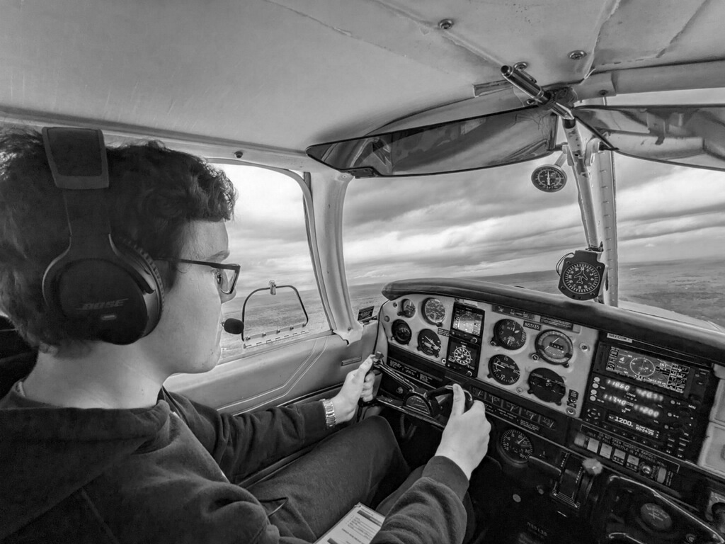 Me flying an airplane